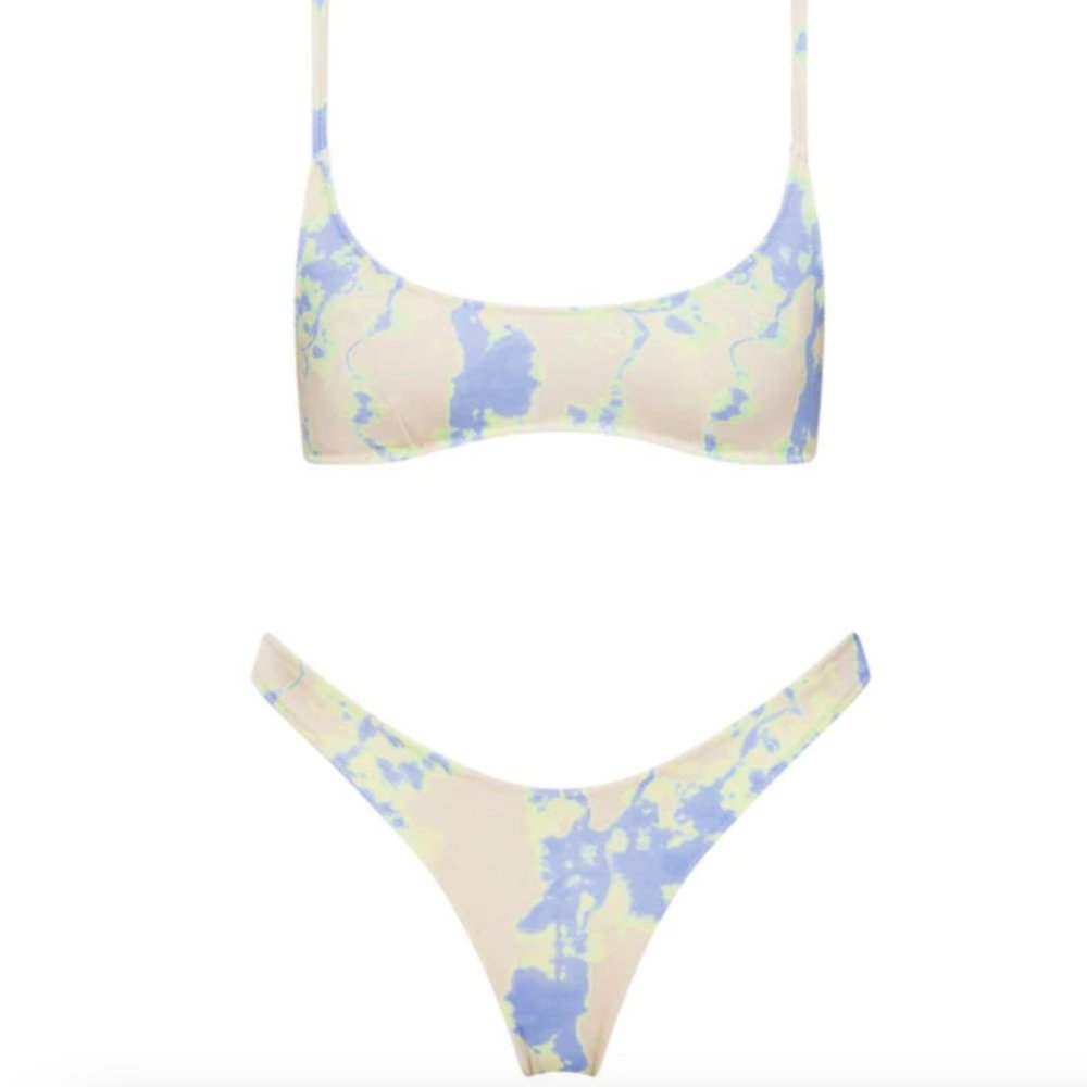 TRIANGL Swimwear Bikini in Pastel Blue and Yellow